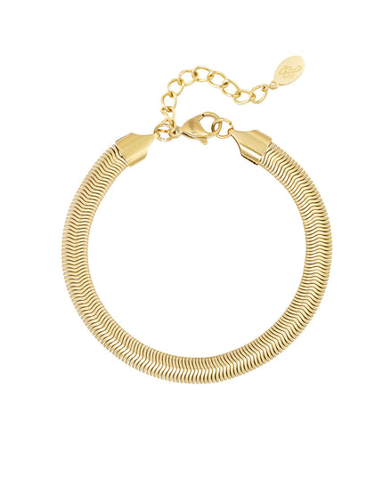 Armband plat grof - Goud kleur-6.0MM