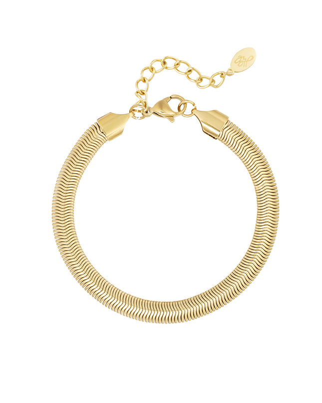 Armband plat grof - Goud kleur-6.0MM