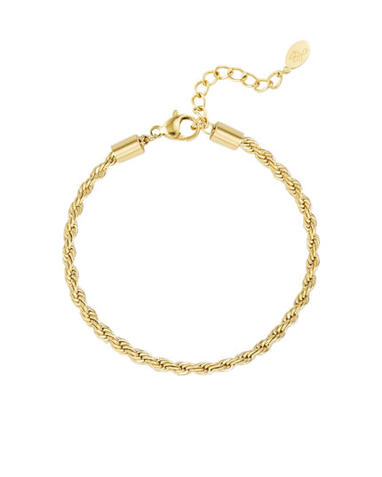 Armband jasseron gedraaid - Goud kleur-3.0MM