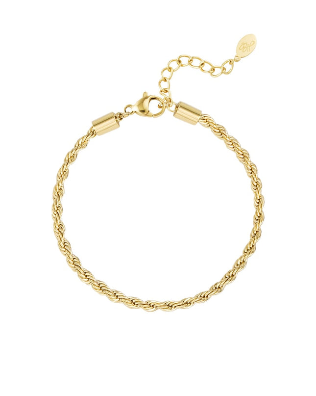 Armband jasseron gedraaid - Goud kleur-3.0MM