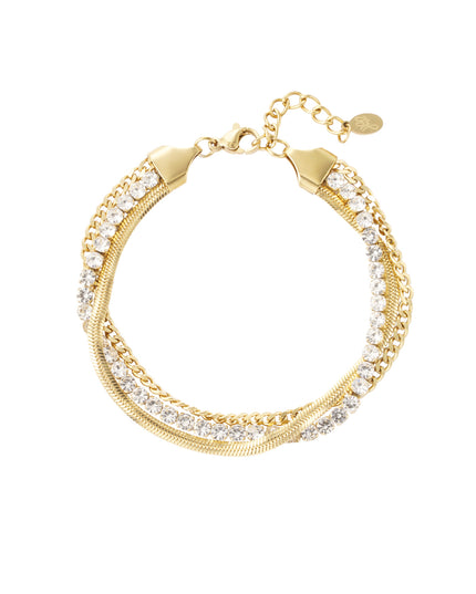 armband dubbele laag steentjes
