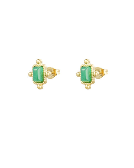 Studs vintage - Goud kleur/lichtgroen