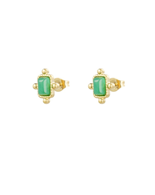 Studs vintage - Goud kleur/lichtgroen