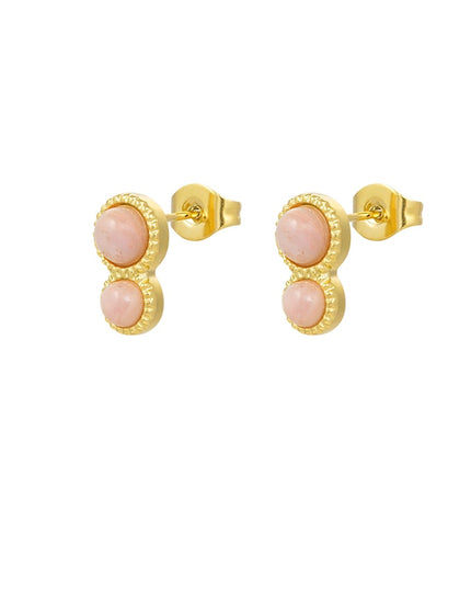 oorstekers dubbele natuursteen basic - groen 