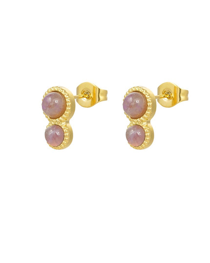 oorstekers dubbele natuursteen basic - groen 