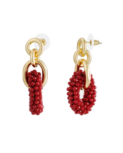 Dubbele oorbel met kralen