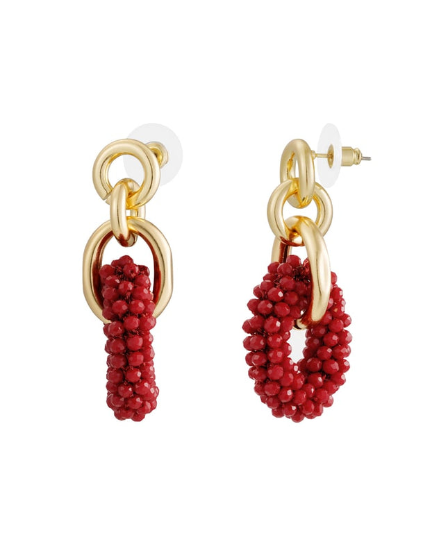 Dubbele oorbel met kralen