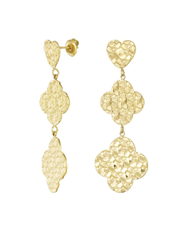 oorbellen relief klaver en hartjes