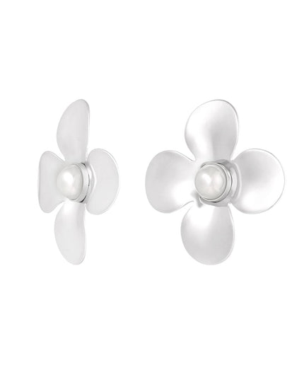statement oorbellen floral pearl