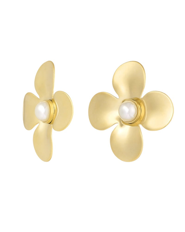 statement oorbellen floral pearl