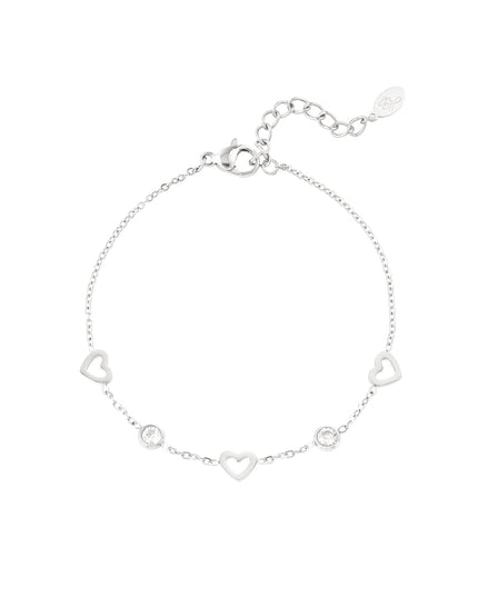 armband met hart en diamant bedels