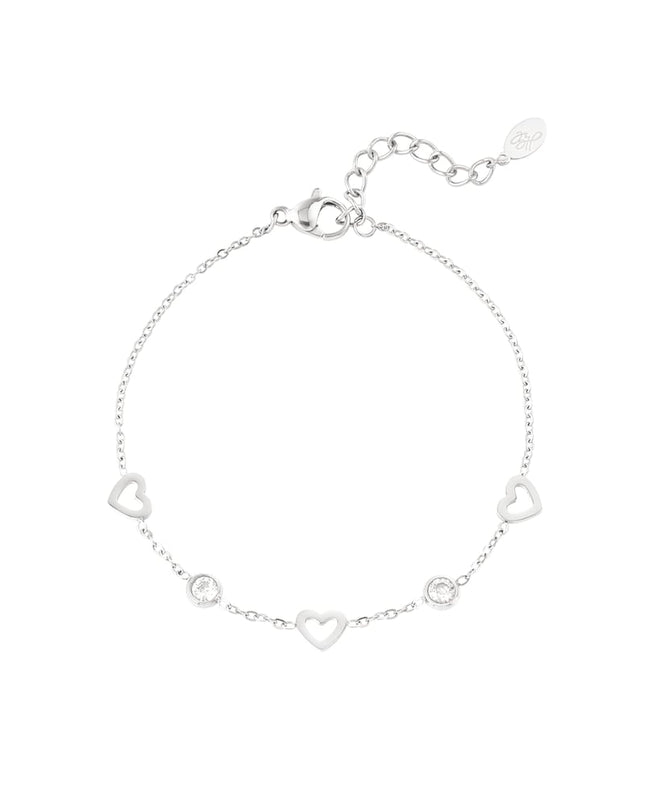 armband met hart en diamant bedels