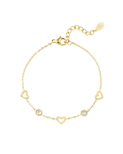 armband met hart en diamant bedels