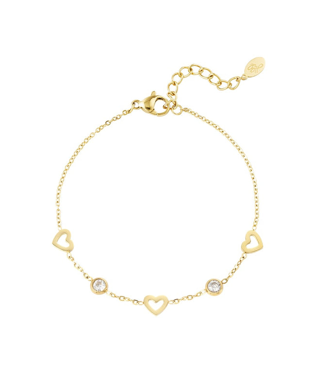 armband met hart en diamant bedels