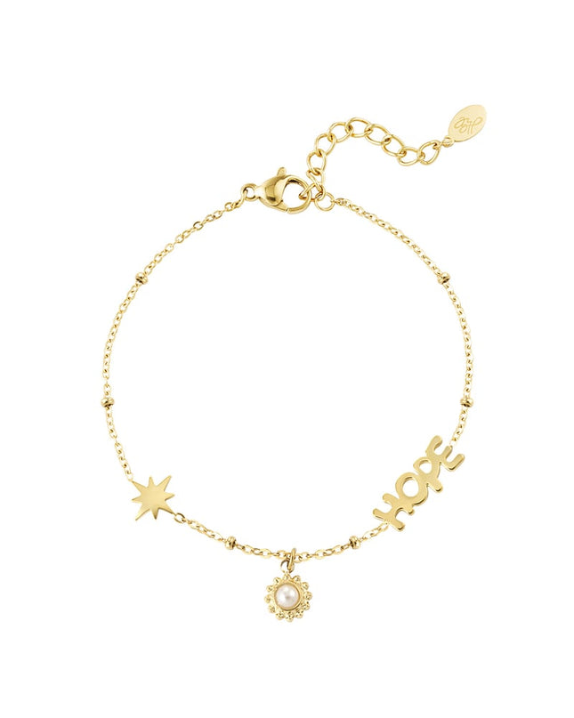 bolletjes armband met hope en hangers