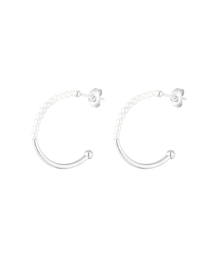 ronde oorbellen half parel