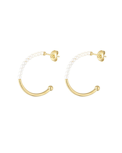 ronde oorbellen half parel