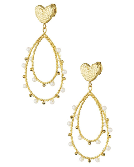 oorbellen hart druppel en parels