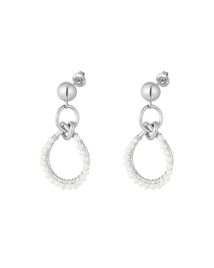 oorbellen triple rond met parels