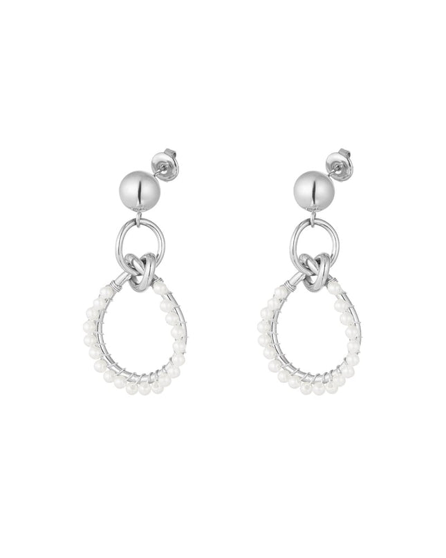 oorbellen triple rond met parels