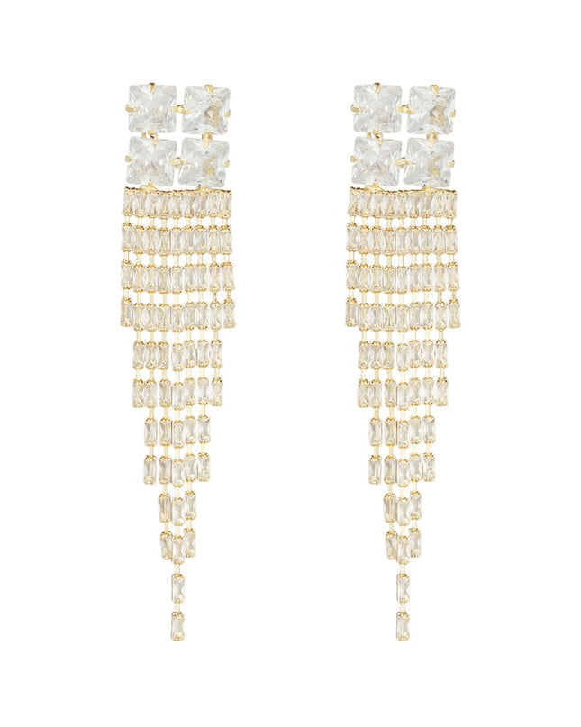 Oorbellen sparkly glam Goud kleur - zirkoon koper