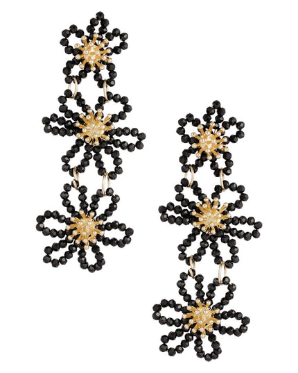 Flower party statement oorbellen - oranje/paars