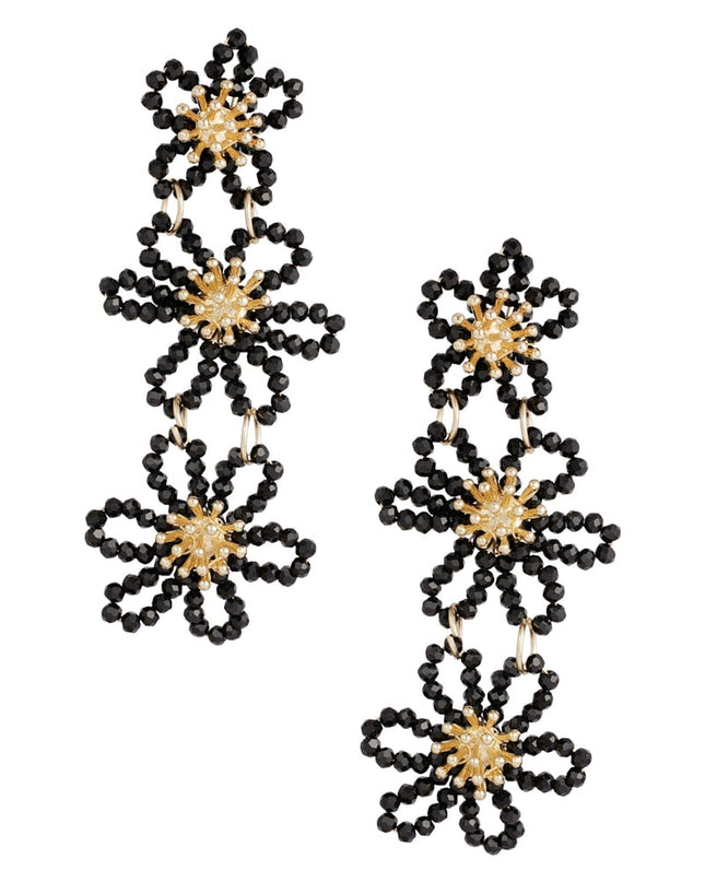 Flower party statement oorbellen - oranje/paars