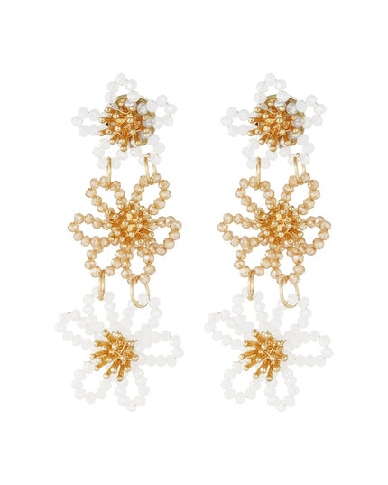 Flower party statement oorbellen - oranje/paars