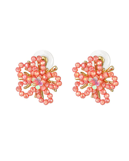 Kralen bloem oorbellen