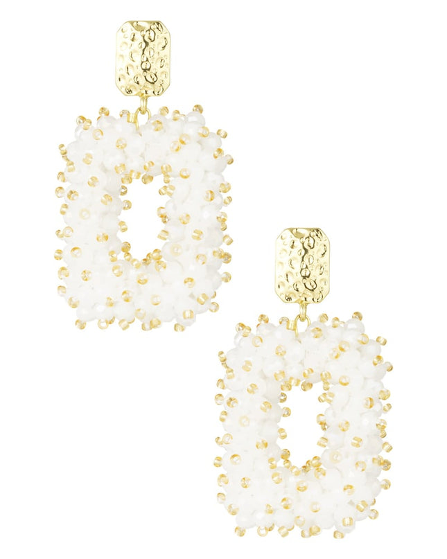 Glitter nights statement oorbellen - wit Goud kleur Color 
