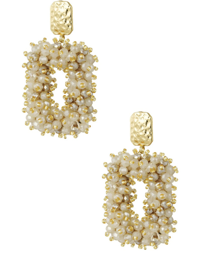 Glitter nights statement oorbellen - wit Goud kleur Color 