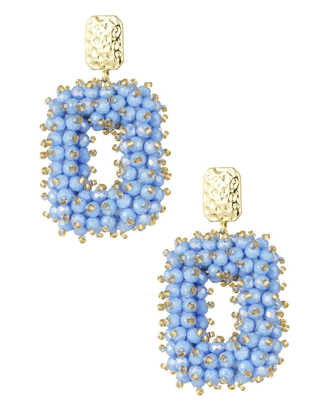 Glitter nights statement oorbellen - wit Goud kleur Color 