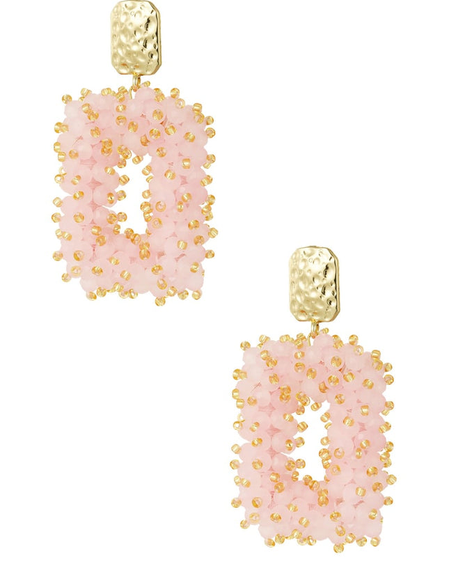 Glitter nights statement oorbellen - wit Goud kleur Color 