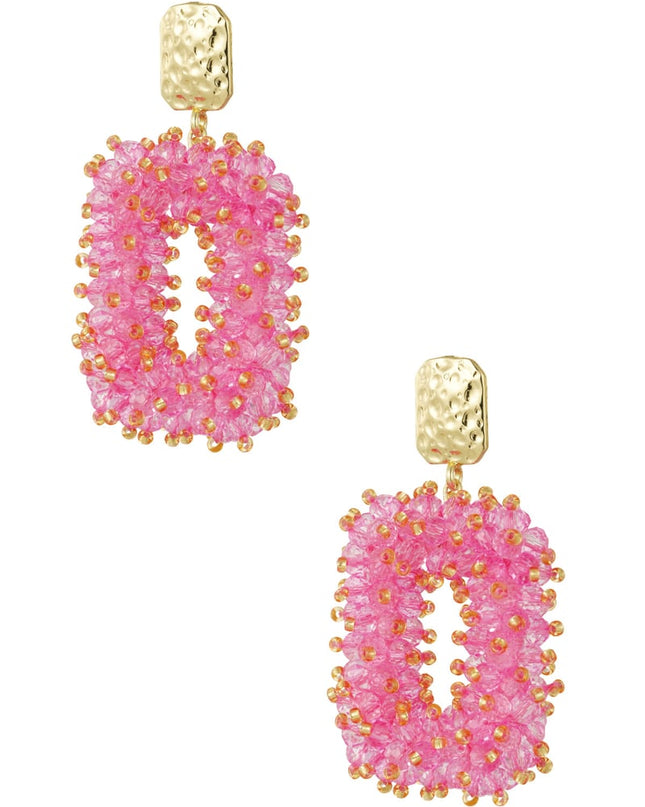 Glitter nights statement oorbellen - wit Goud kleur Color 