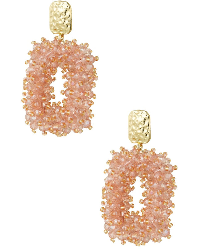 Glitter nights statement oorbellen - wit Goud kleur Color 