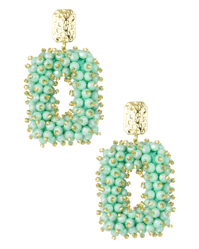 Glitter nights statement oorbellen - wit Goud kleur Color 