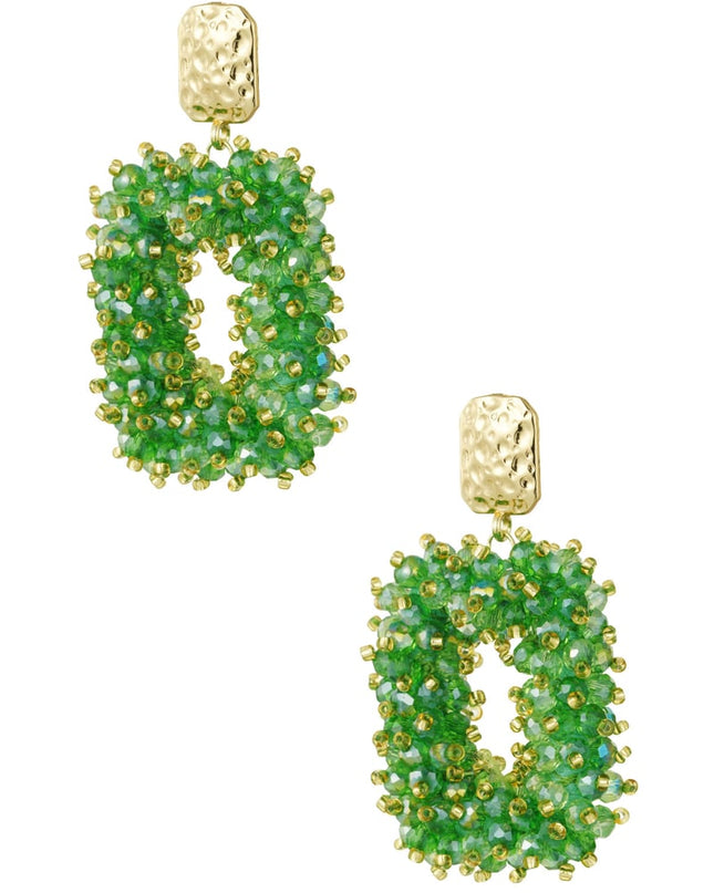 Glitter nights statement oorbellen - wit Goud kleur Color 