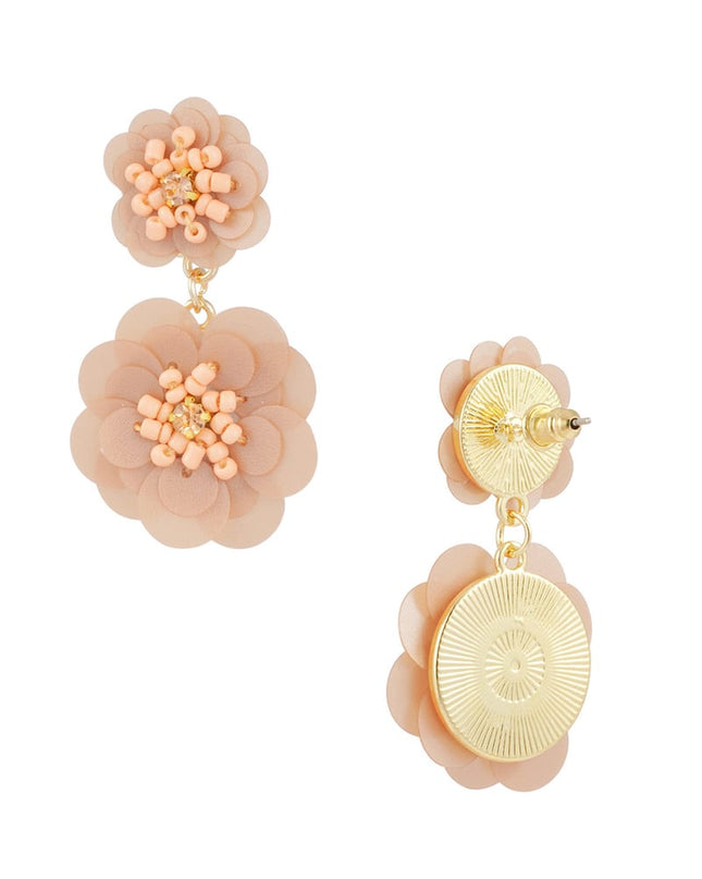 Oorbellen bloemen seizoen - zwart wit