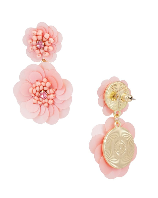 Oorbellen bloemen seizoen - zwart wit