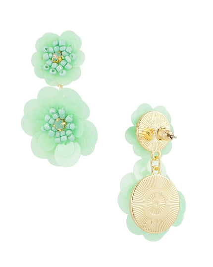 Oorbellen bloemen seizoen - zwart wit