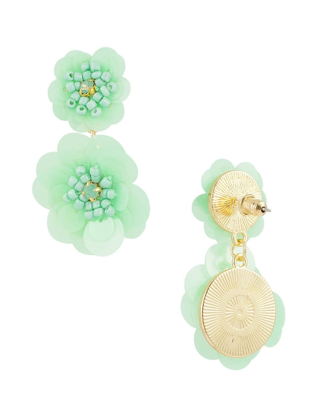 Oorbellen bloemen seizoen - zwart wit