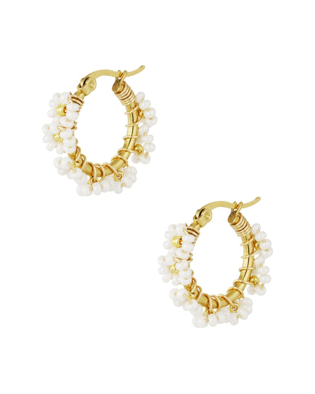 Cirkeloorbellen met Roestvrijstalen Glaskralen