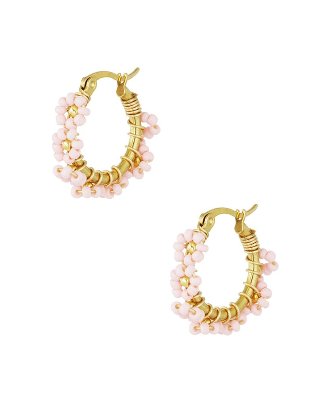 Cirkeloorbellen met Roestvrijstalen Glaskralen