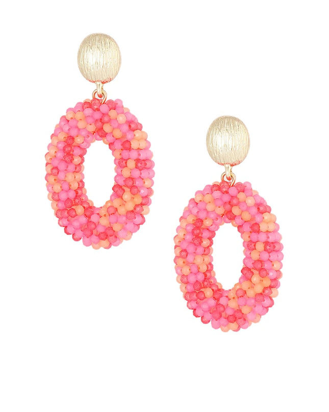 Ovale discodip oorbel - multi