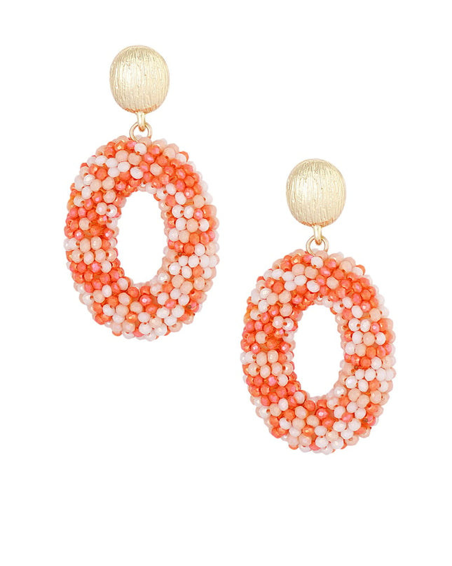 Ovale discodip oorbel - multi