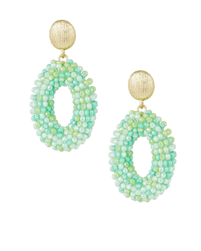 Ovale discodip oorbel - multi