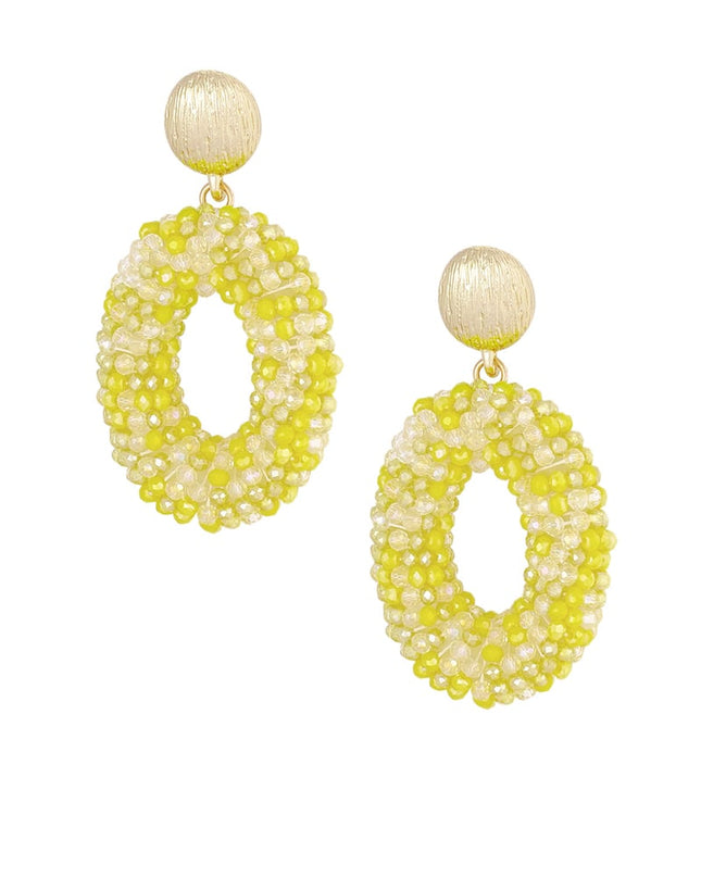 Ovale discodip oorbel - multi