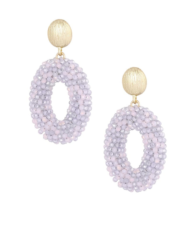 Ovale discodip oorbel - multi