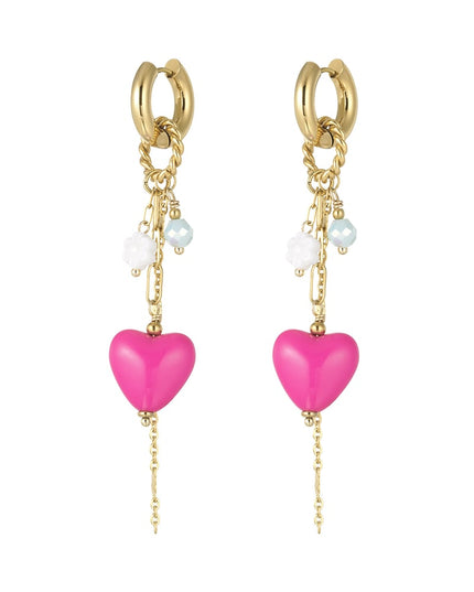 Oorbellen love party - groen/paars