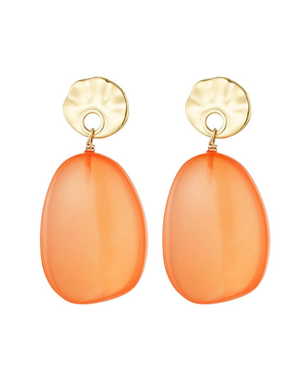 Oorbellen rond en ovaal - groen/Goud kleur